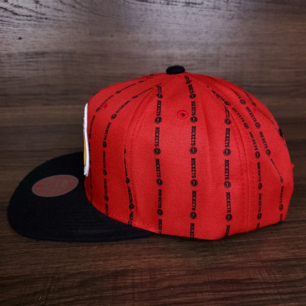 Houston Rockets Mitchell & Ness NBA Snapback Hat Cap 3D Logo Red Black‎ NWT